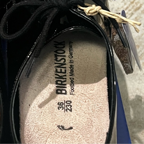 Birkenstock Saunders Womens Black Patent Lace-Up NWT NWB Shoes Size 36/5 - Picture 5 of 9